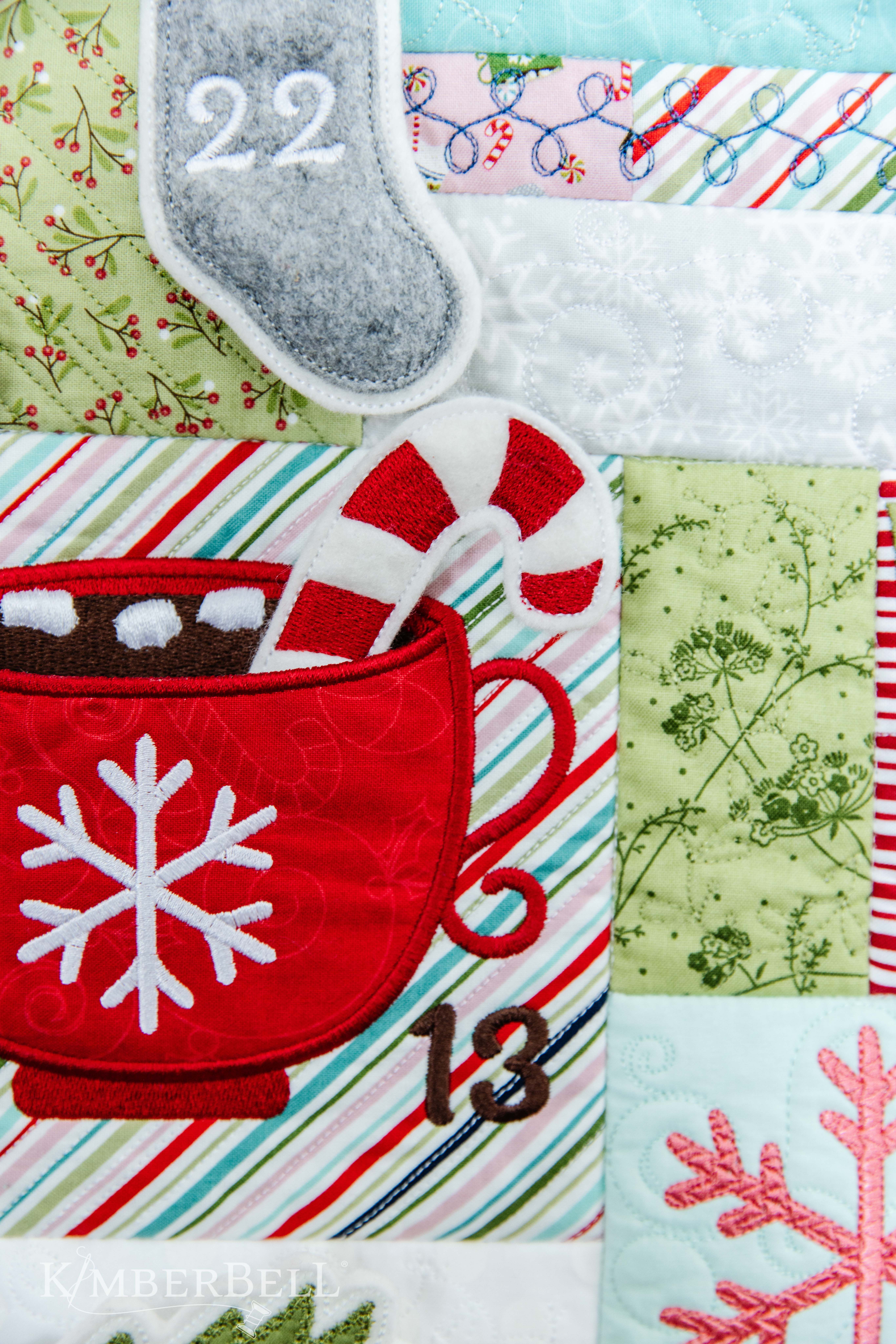 Cup of Cheer Advent Calendar Quilt - Machine Embroidery 10pc