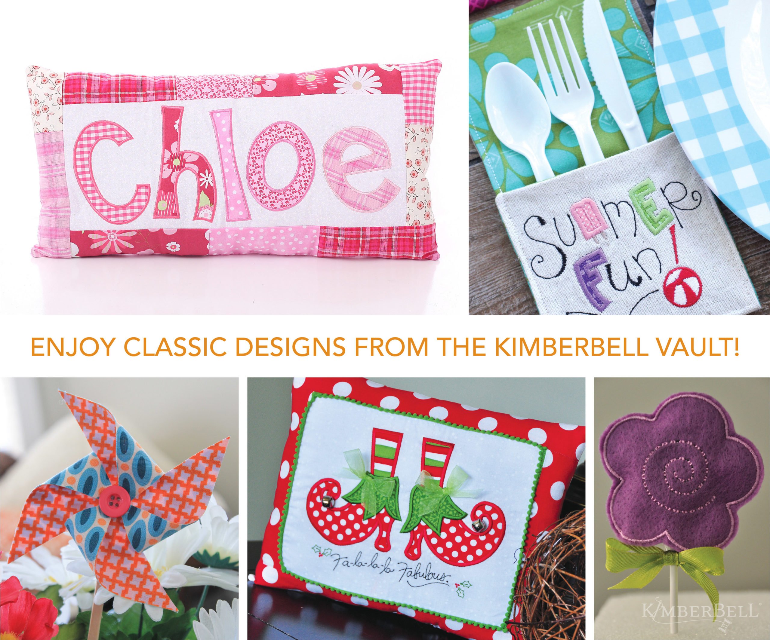 The Kimberbell Vault Instantly download classic designs for sewing and machine embroidery