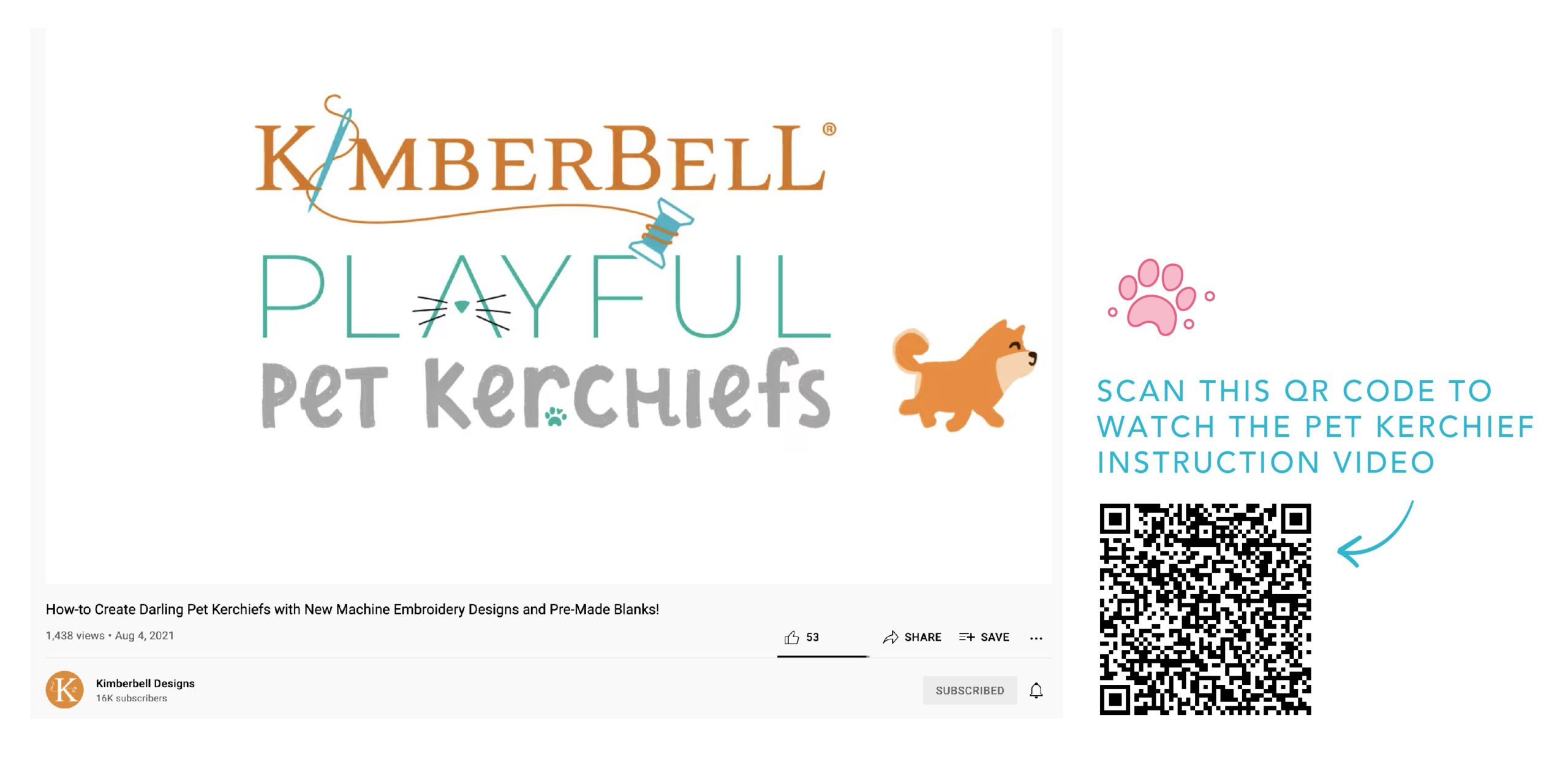 Now Available! Kimberbell Playful Pet Kerchiefs for Machine Embroidery