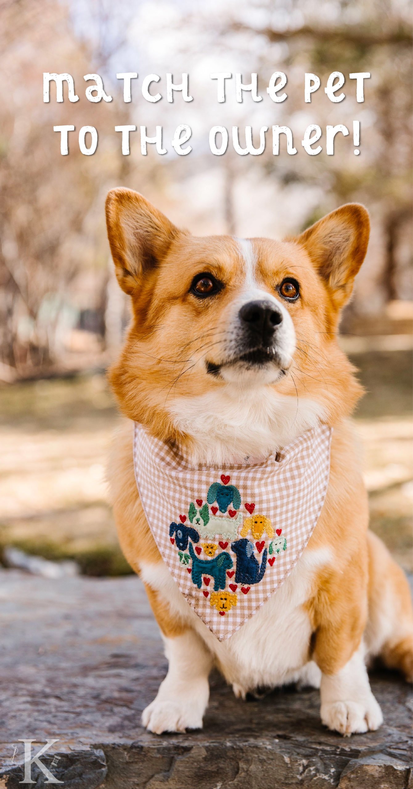 Match the Pet to the Kimberbell Owner! Celebrate Playful Pet Kerchiefs