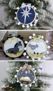 Machine Embroidered Nativity Ornaments