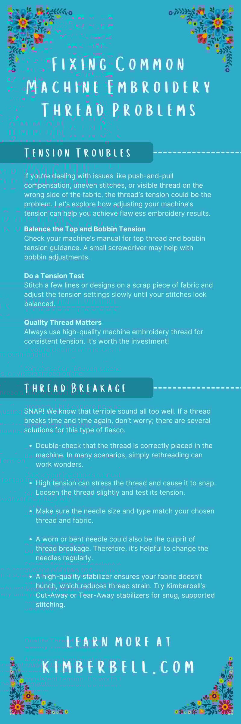 Fixing Common Machine Embroidery Thread Problems
