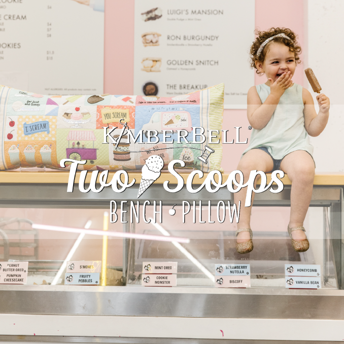 Kimberbell's Two Scoops Bench Pillow for Machine Embroidery